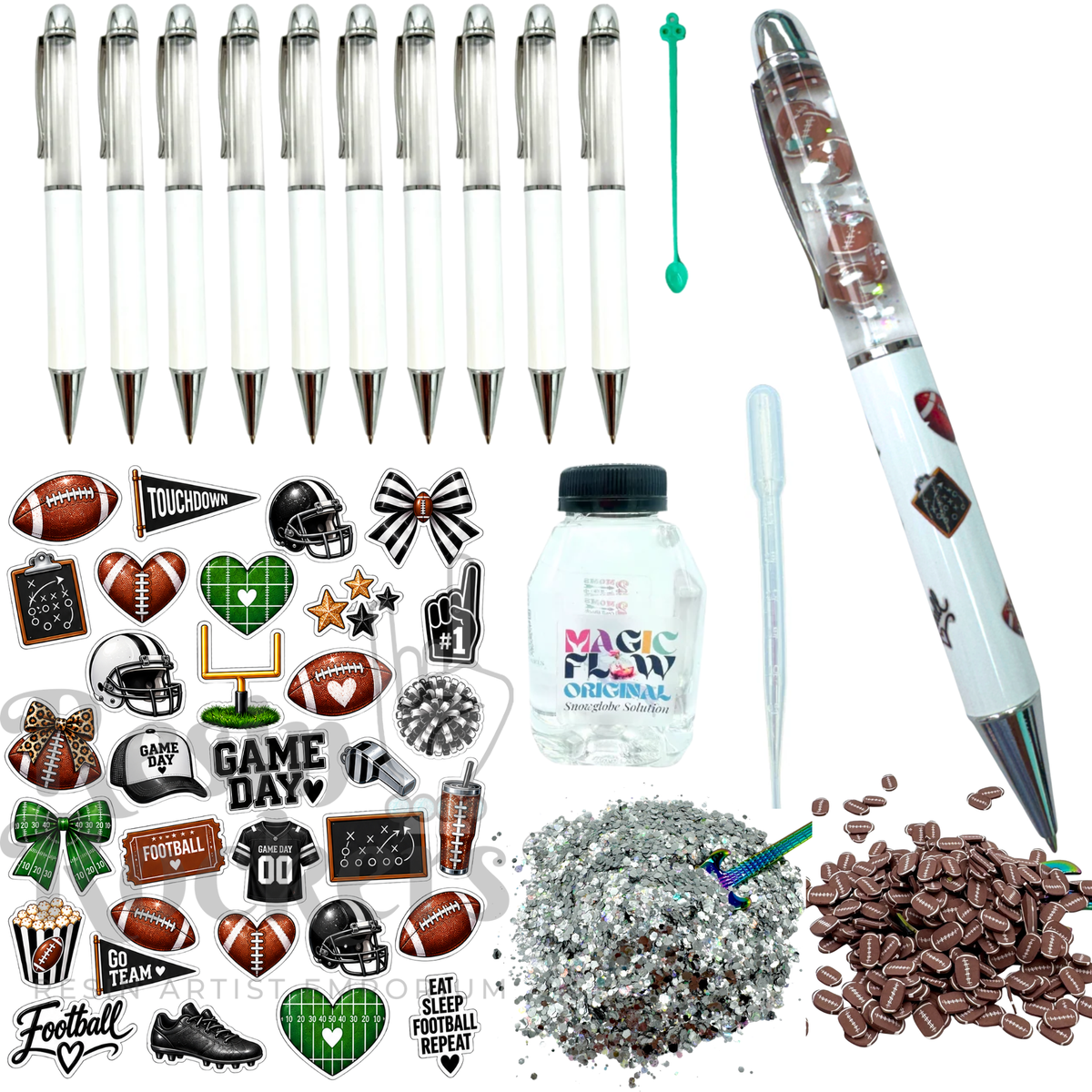Football Game Day Snow Globe Chunky Ballpoint Pen Crafting Kit