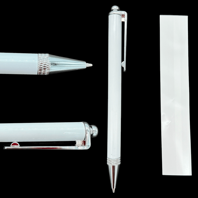 10 Pack Stainless Steel Sublimation Ballpoint Pen Blank With Clip and Sleeve Silver or Rose Gold