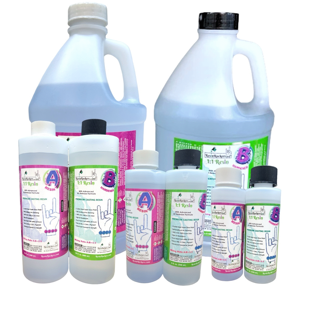 Trifecta of Perfect Pour 1:1 Epoxy + UV Original + UV Skim Coat Resin Kits + Bonus Caps