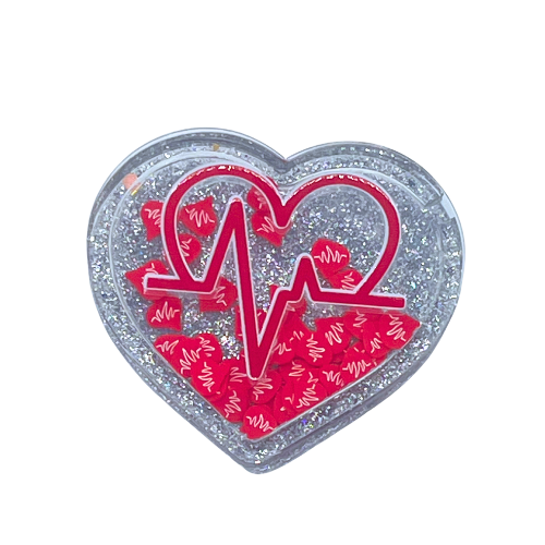 Heart Beat Snow Globe Shaker Blank Kit w Decal