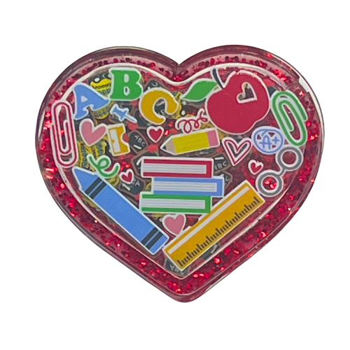 Teacher Heart Snow Globe Shaker Blank Kit w Decal