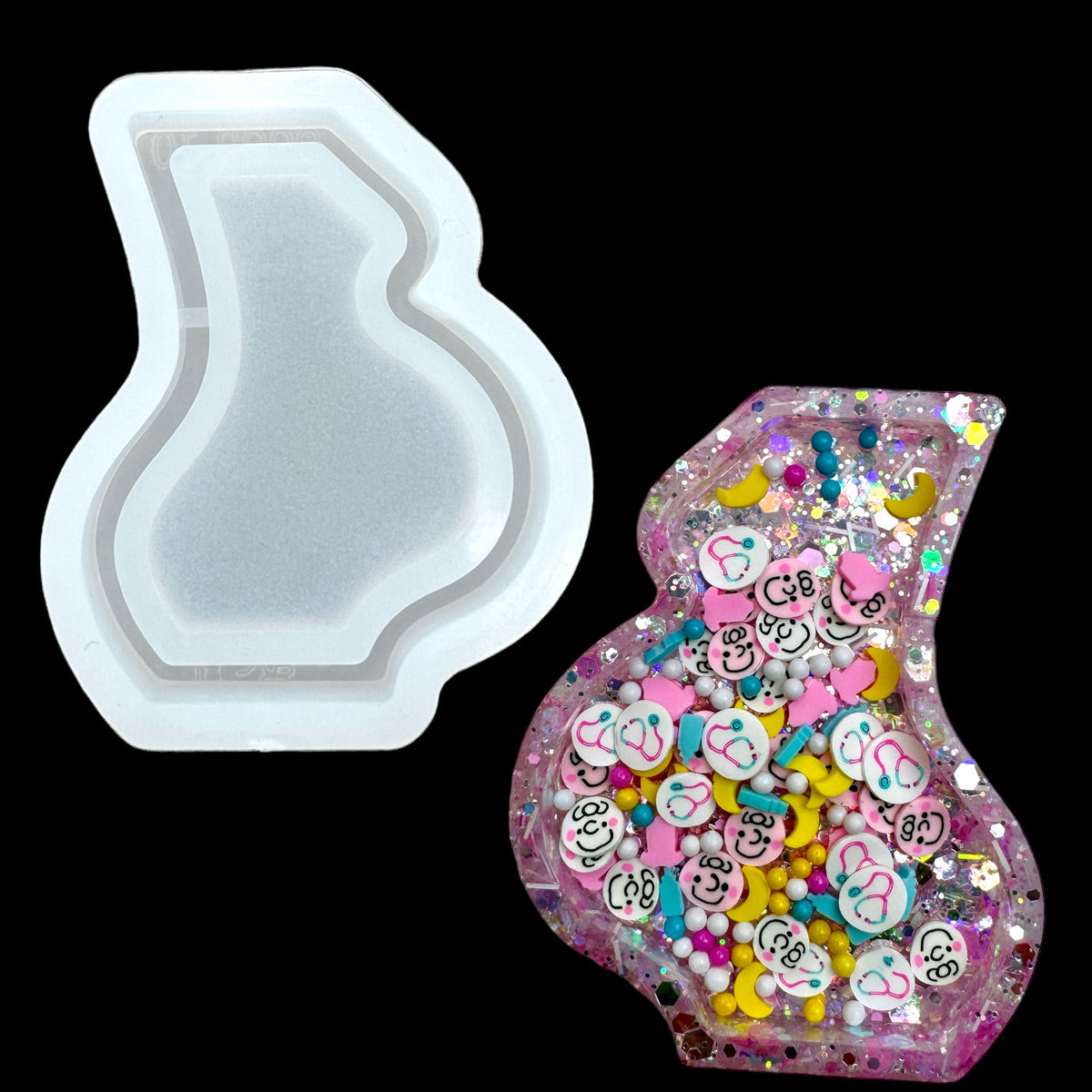 Pregnant Mother Belly Shaker Badge Reel or Phone Grip Mold