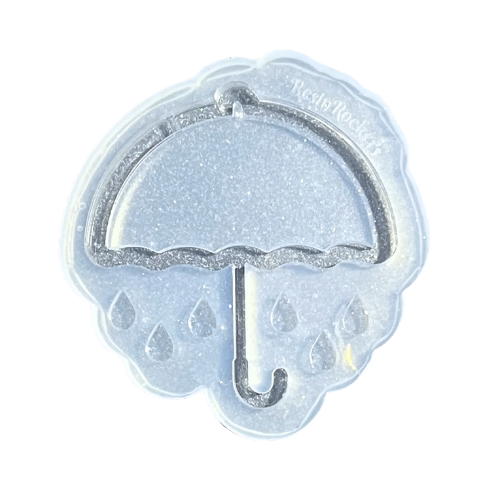 Hand Poured Umbrella with Raindrops Shaker Mold for UV and Epoxy