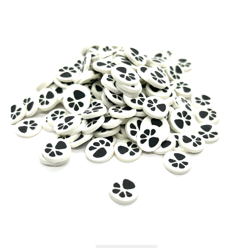 Pet Paws Polymer Clay Pieces for Epoxy and UV Resin Art - Black and White