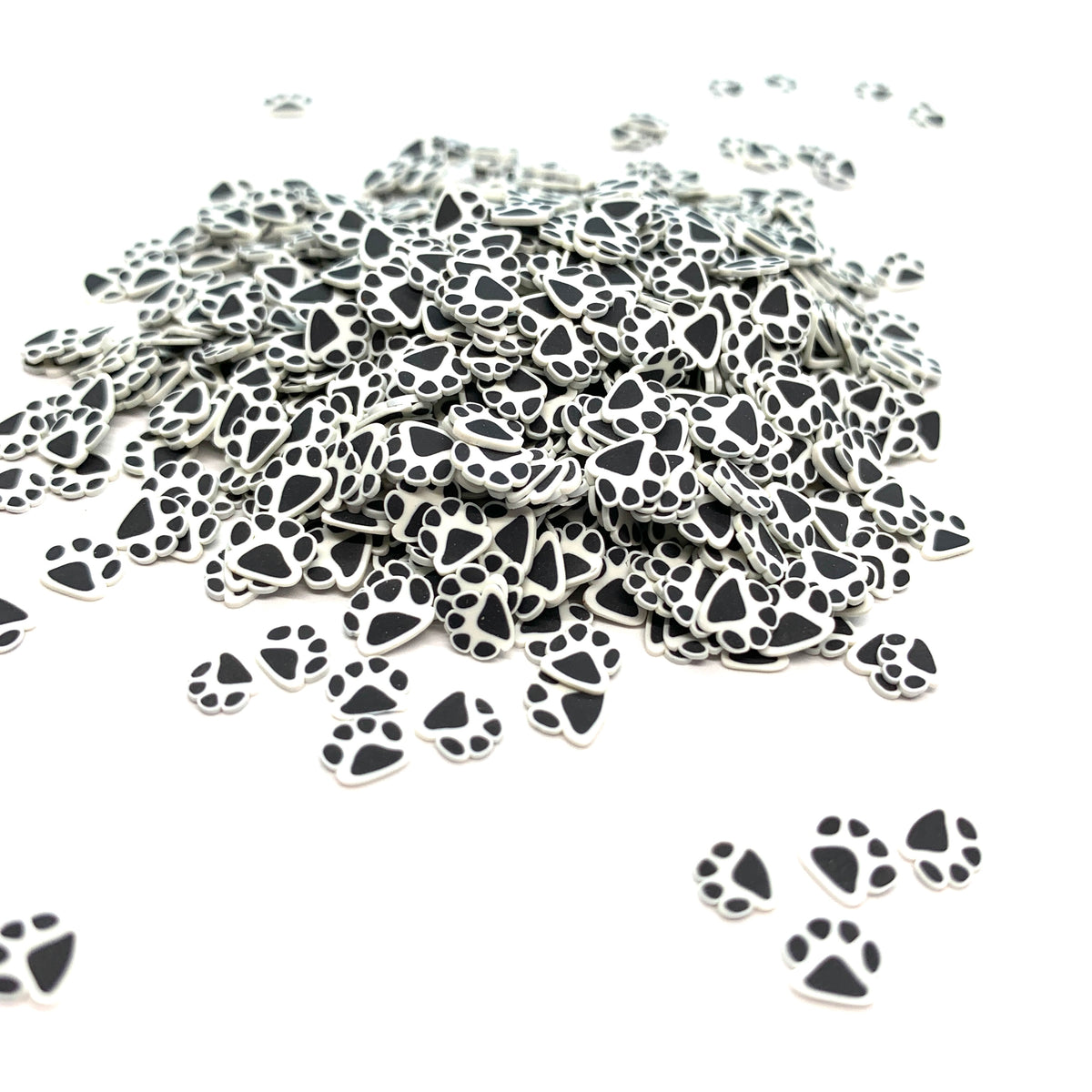 Pet Paws Polymer Clay Pieces for Epoxy and UV Resin Art - Black and White