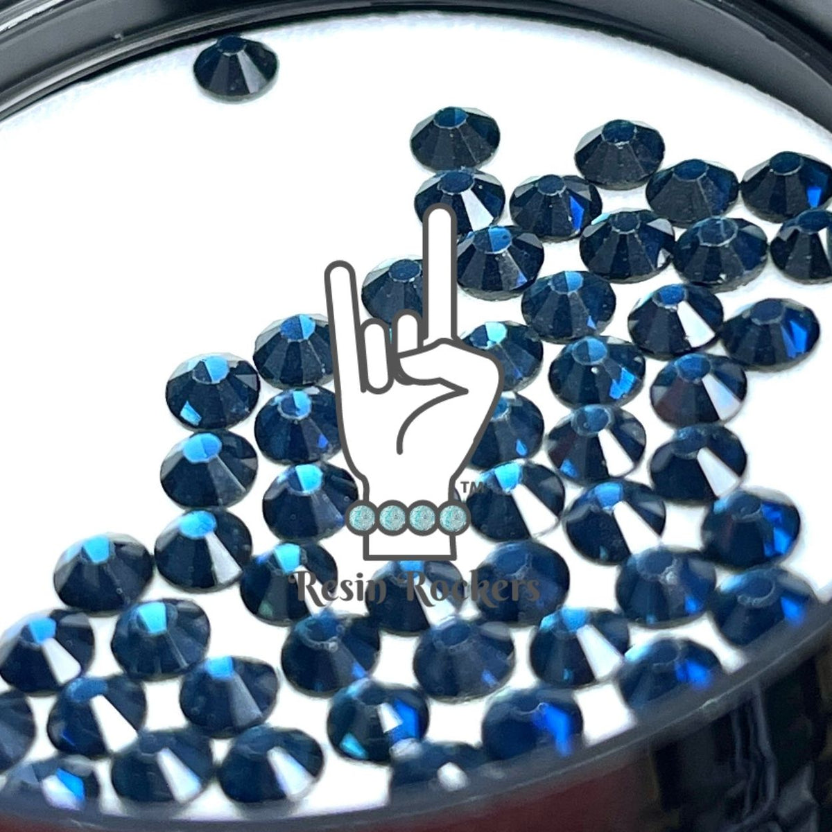 Sapphire Blue Bling Bling Premium Glass Rhinestone Embellishments &amp; Badge Reel Snap Gems