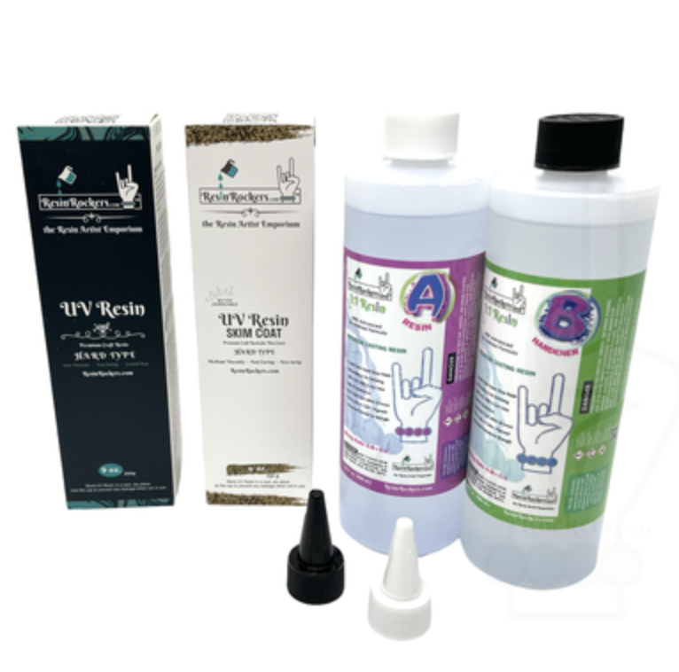 Trifecta of Perfect Pour 1:1 Epoxy + UV Original + UV Skim Coat Resin Kits + Bonus Caps