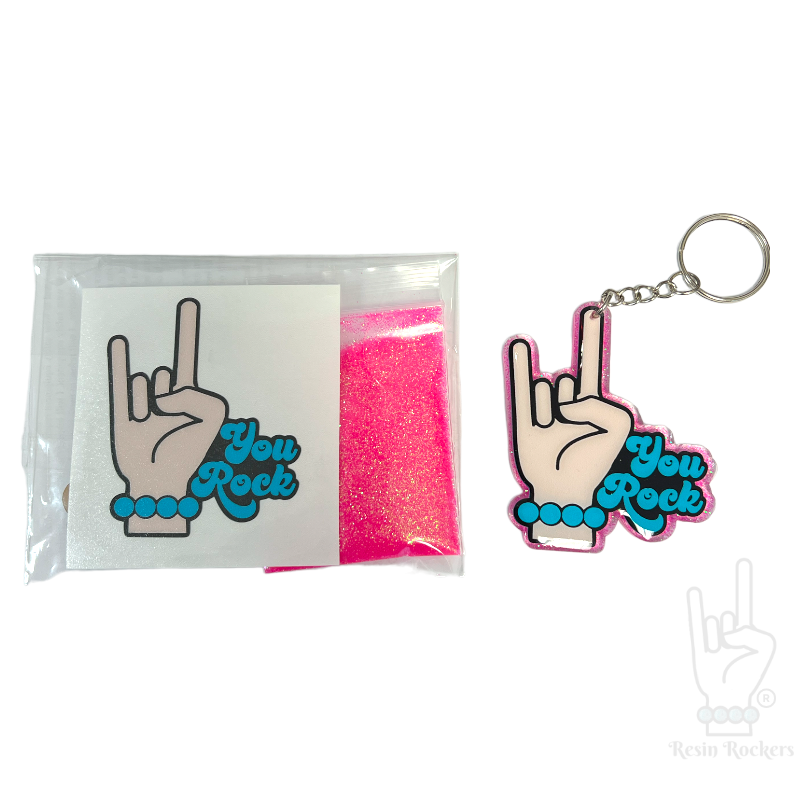 You Rock Acrylic Blank With Decal Keychain Kit