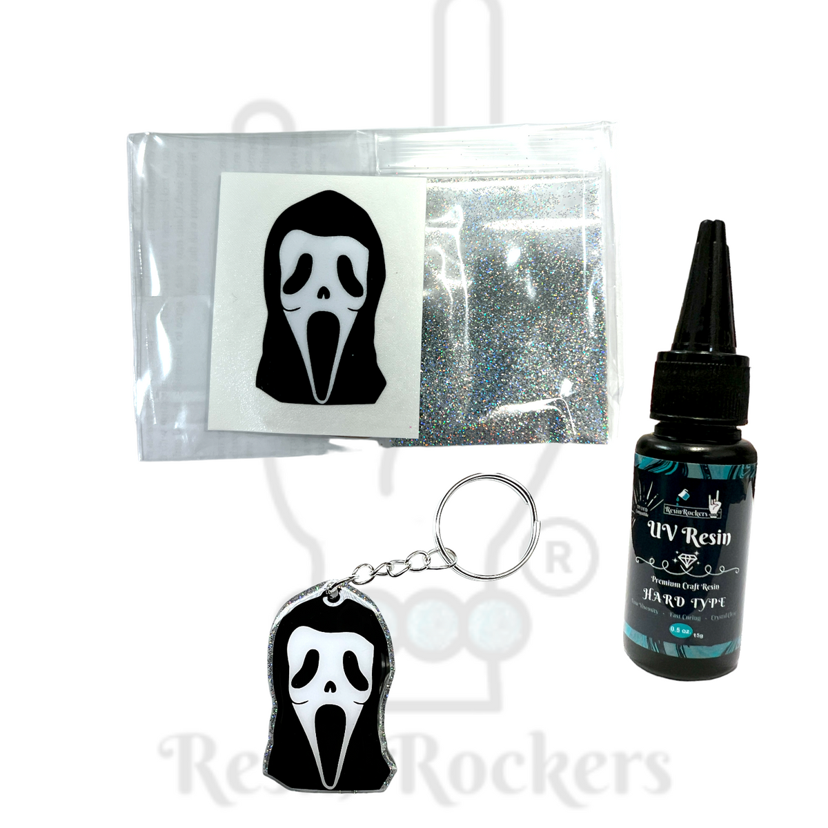 Scream Ghostface Inspired Acrylic Blank With Decal Keychain Kit