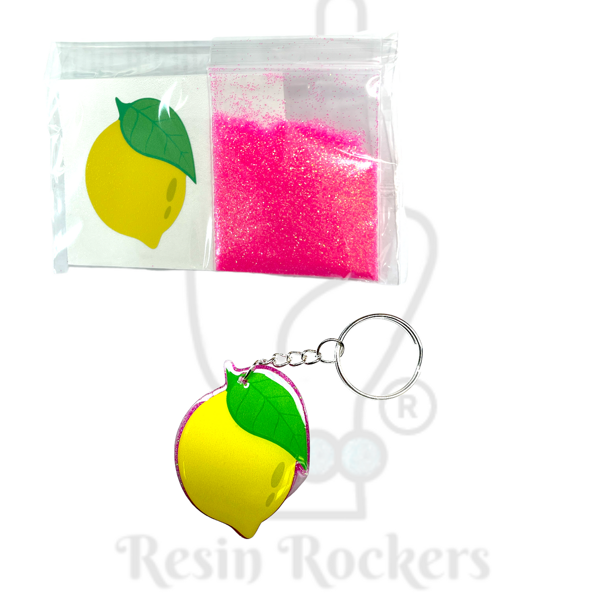 Lemon Acrylic Blank With Decal Keychain Kit