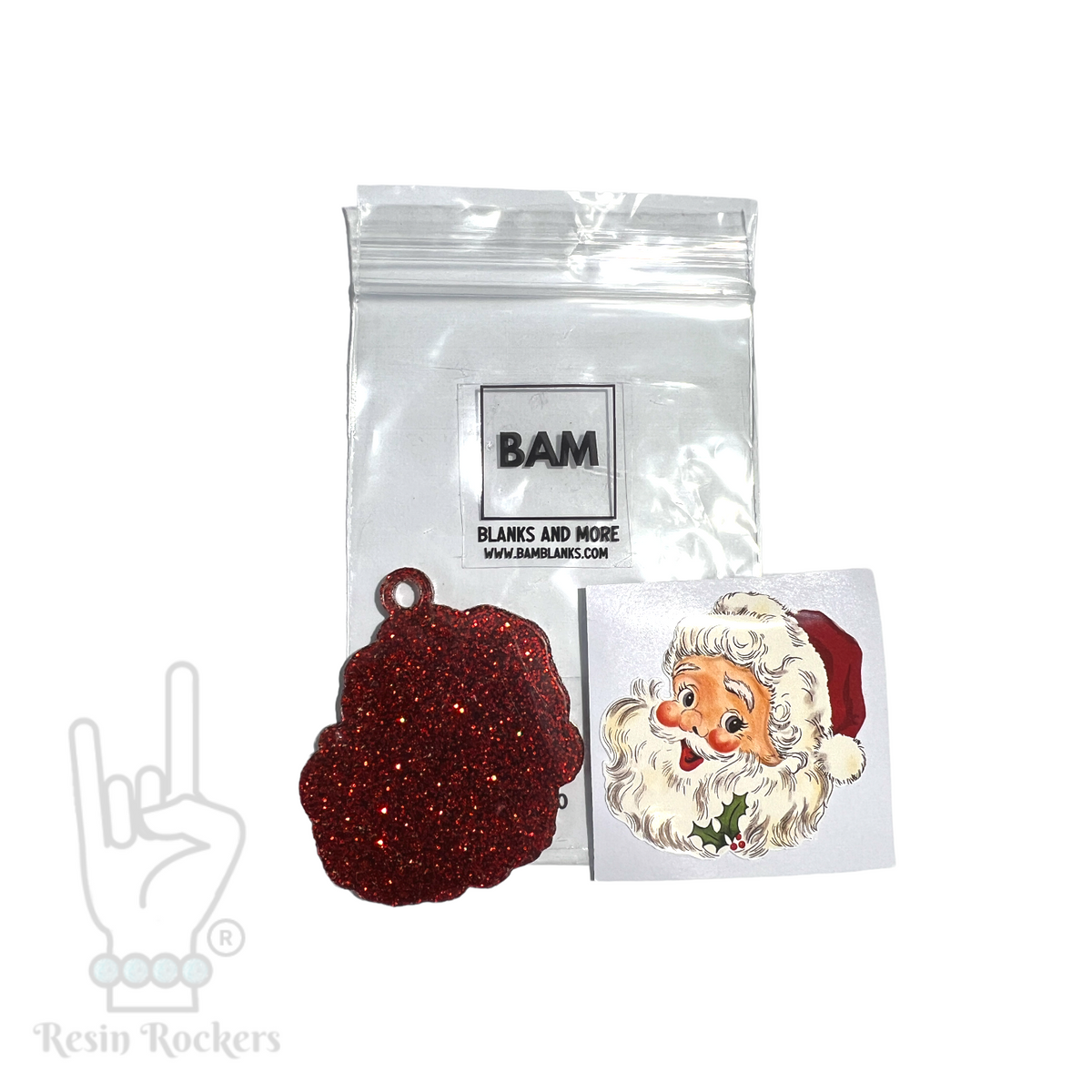 BAM BLANKS Holiday Decal and Glitter Acrylic Shape Sets - Resin Rockers