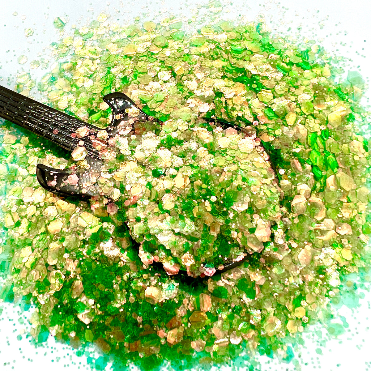 Green Onions Premium Pixie for Poxy Iridescent Chunky Glitter Mix