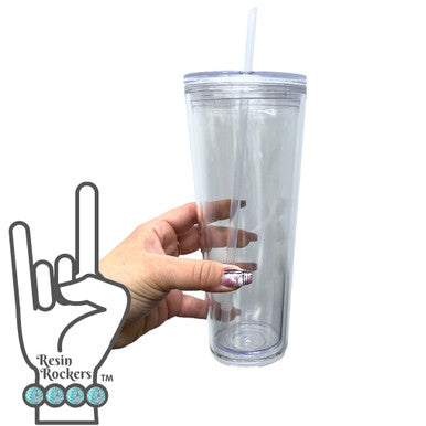 Snow Globe Tumbler Blank Cups with Straw &amp; Clear Lid BPA FREE 16 oz or 24oz