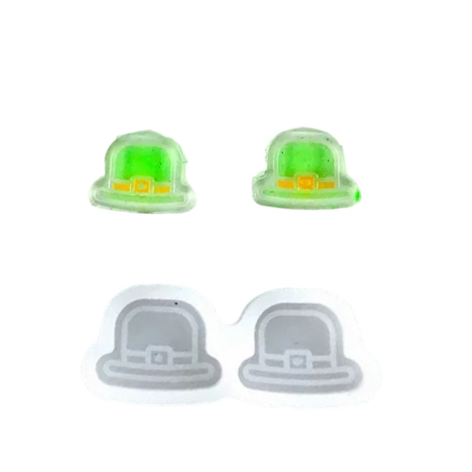 Top Hat Bowler Hat Stud Earring Mold for UV Resin and Epoxy Resin