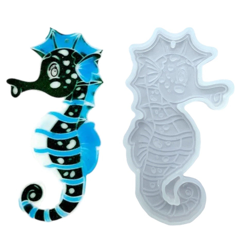 Swimming Seahorse Keychain Mold for UV and Epoxy Resin