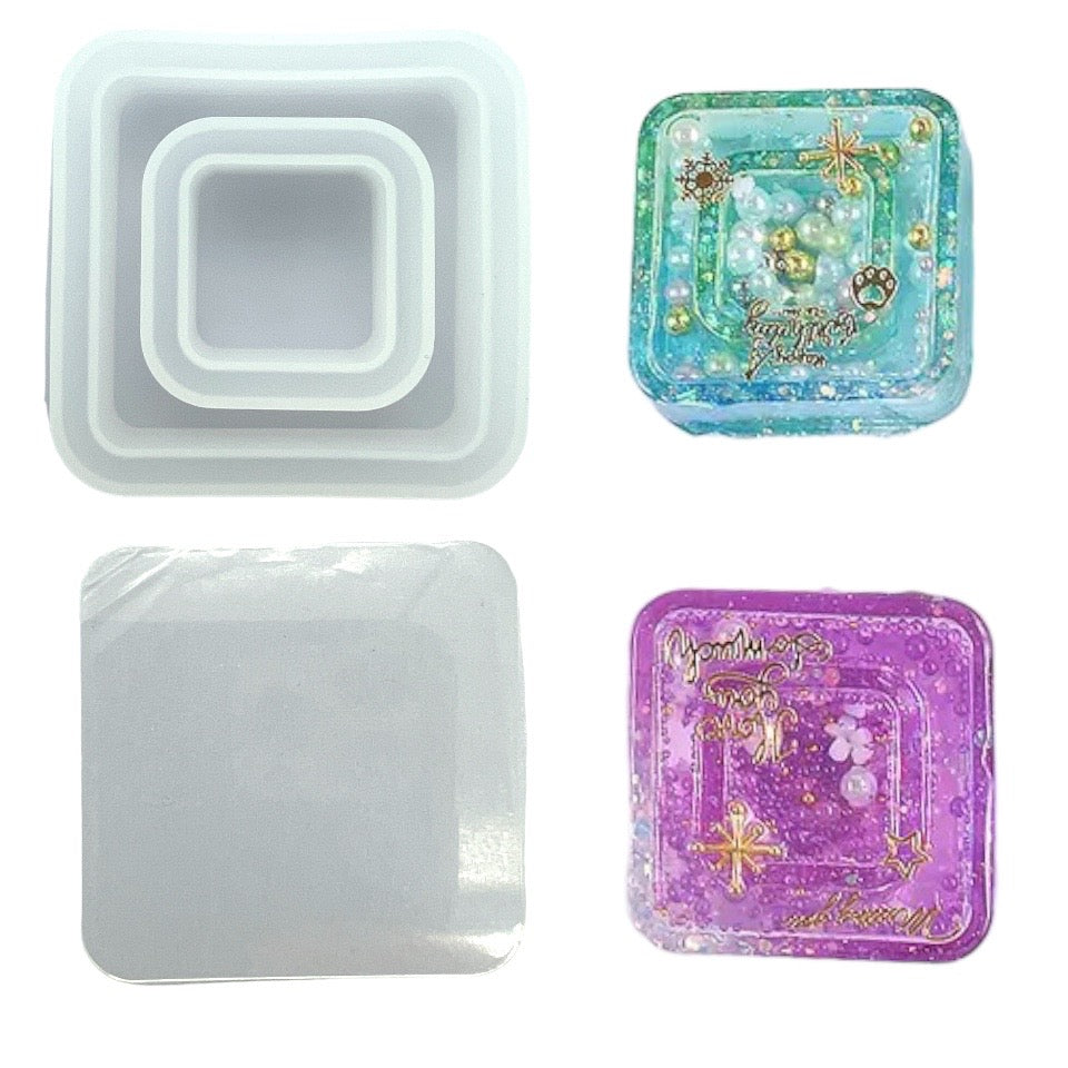 Square Shaker Mold with Fitted Shaker Film for UV and Epoxy Resin Art