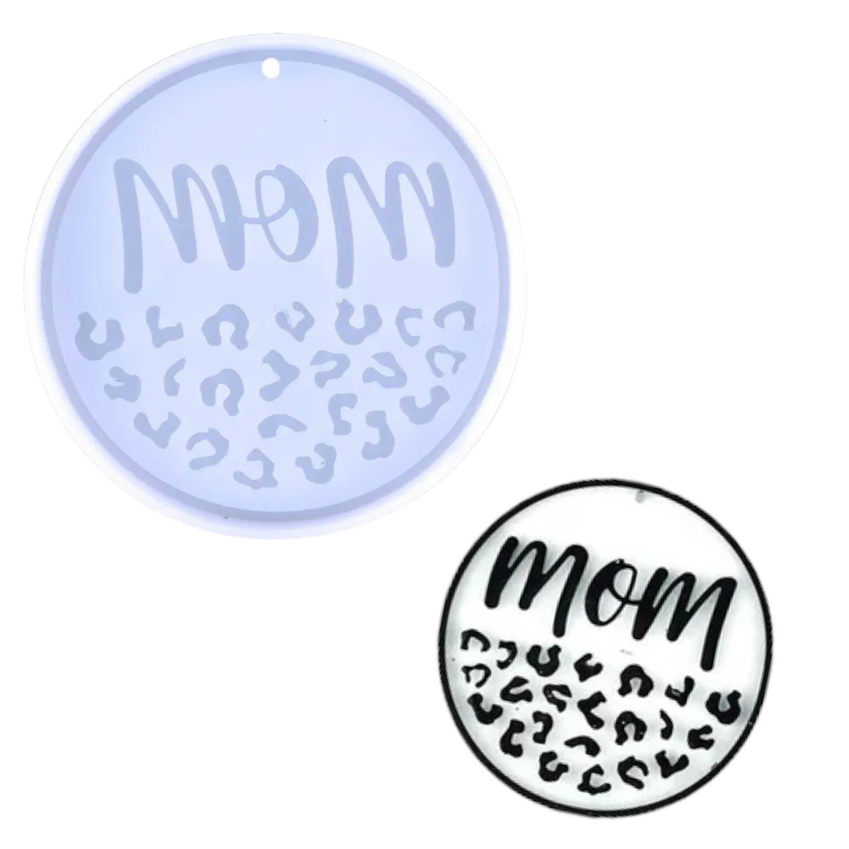 Mom With Leopard Print Keychain or Ornament Mold for Epoxy or UV Resin