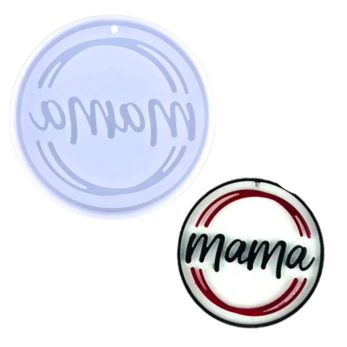 Mama Circle Keychain or Ornament Mold for Epoxy or UV Resin