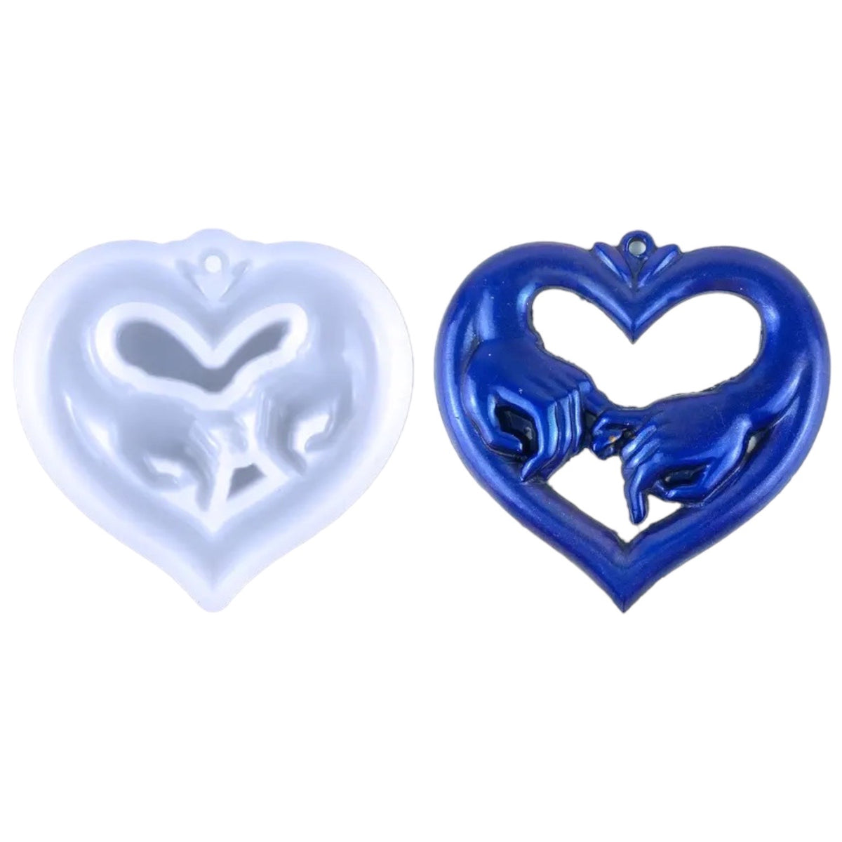 Mother&#39;s Hand Heart Keychain or Ornament Mold for Epoxy or UV Resin