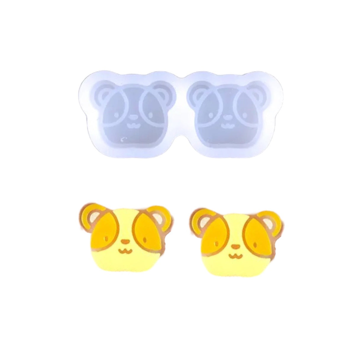 Tiny Panda Stud Earring Mold for UV and Epoxy Resin