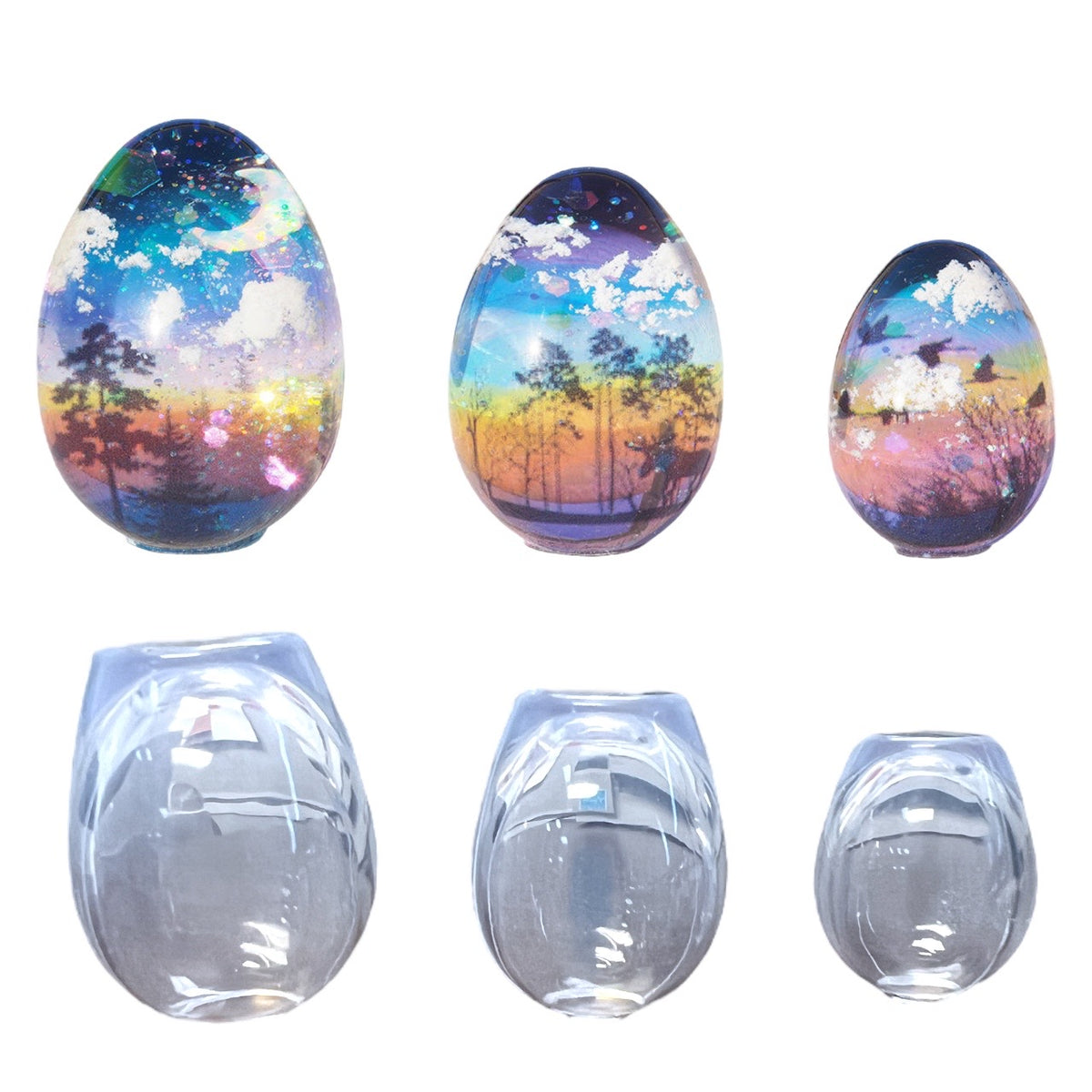 3 Piece Mini Egg Shaped Preservation Molds for UV and Epoxy and Resin Art
