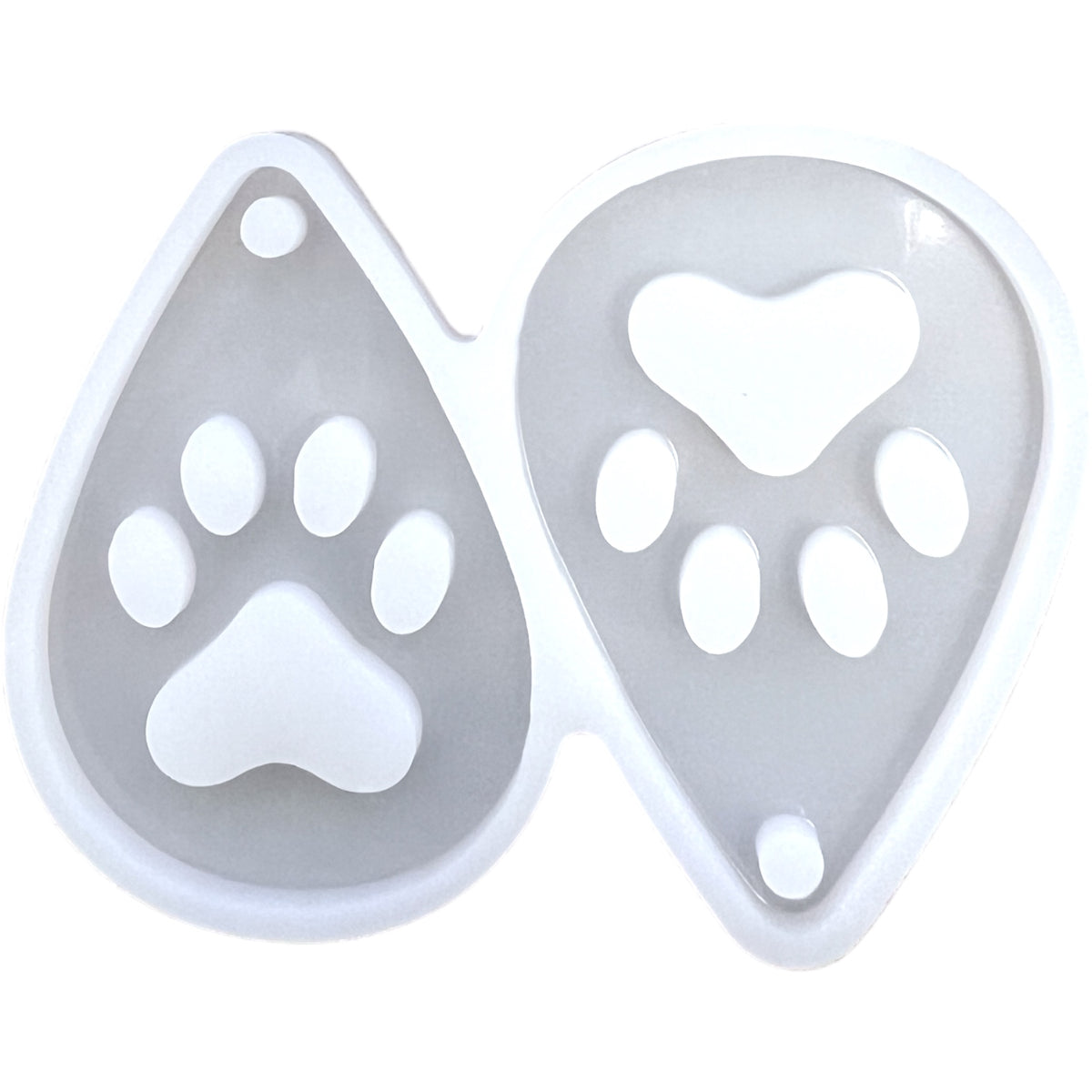 Large Pet Paw Tear Dangle Earring Mold for UV &amp; Epoxy Resin Art