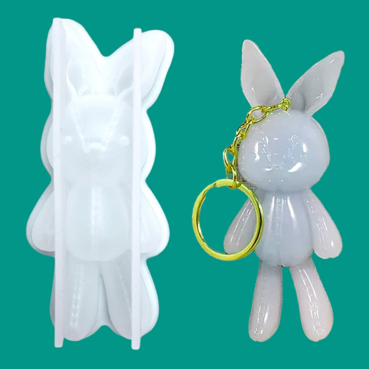 3D Standing Velveteen Rabbit Mold for UV and Epoxy Resin