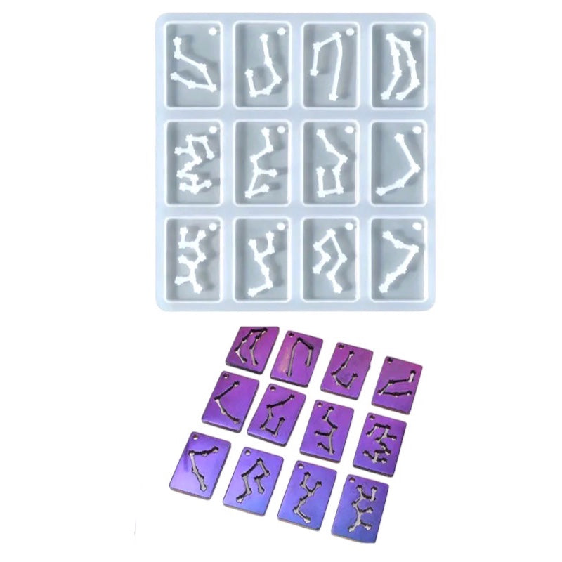 Constellations Square Pendants Mold for UV and Epoxy Resin