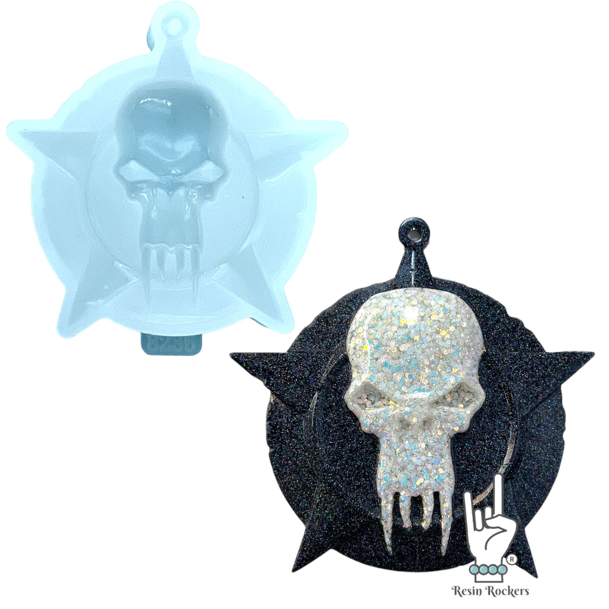 Skull Head Punisher Inspired Badge Keychain Mold for UV Resin and Epoxy Resin