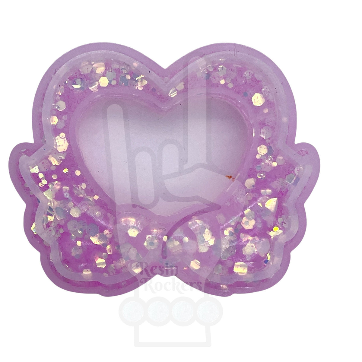 Heart with Wings and Bow Shaker Silicone Mold for Epoxy Resin Art