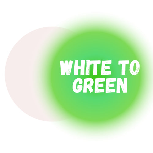 White to Green Premium Glow Powder for Resin 2 Oz