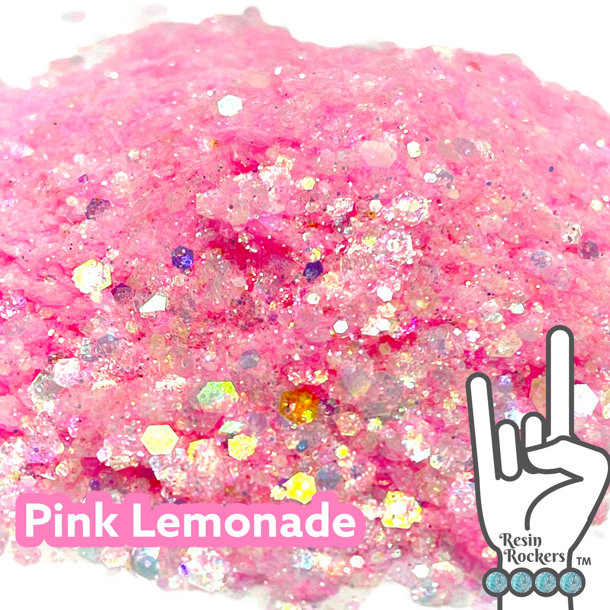Pink Lemonade Iridescent Holographic Premium Pixie for Poxy Chunky Glitter Mix