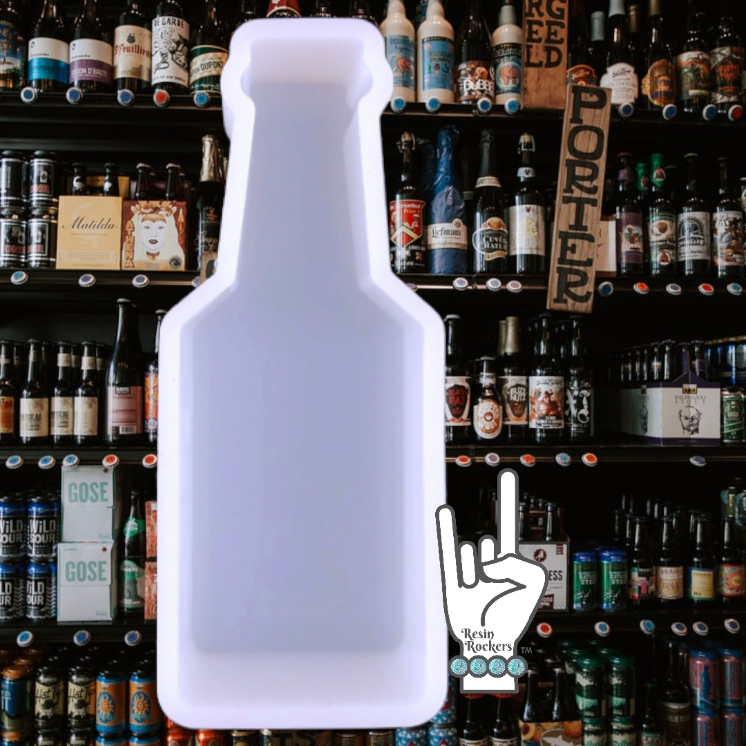 Standing Beer Bottle Silicone Mold for Epoxy Resin Art