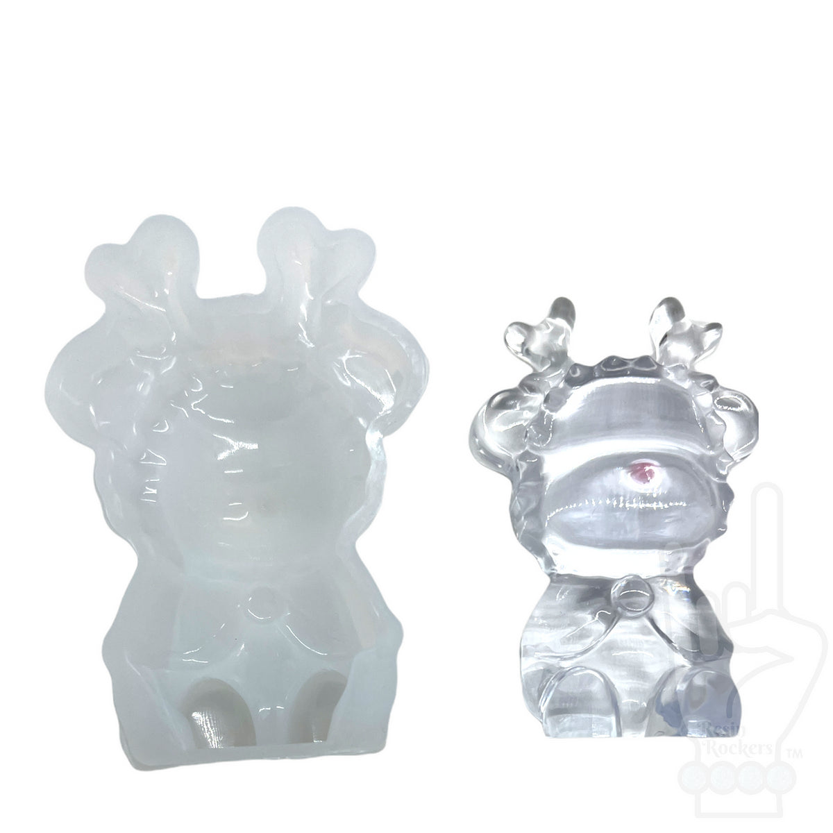 UV Safe Sitting Reindeer Transparent Silicone Mold for Epoxy or UV Resin Art