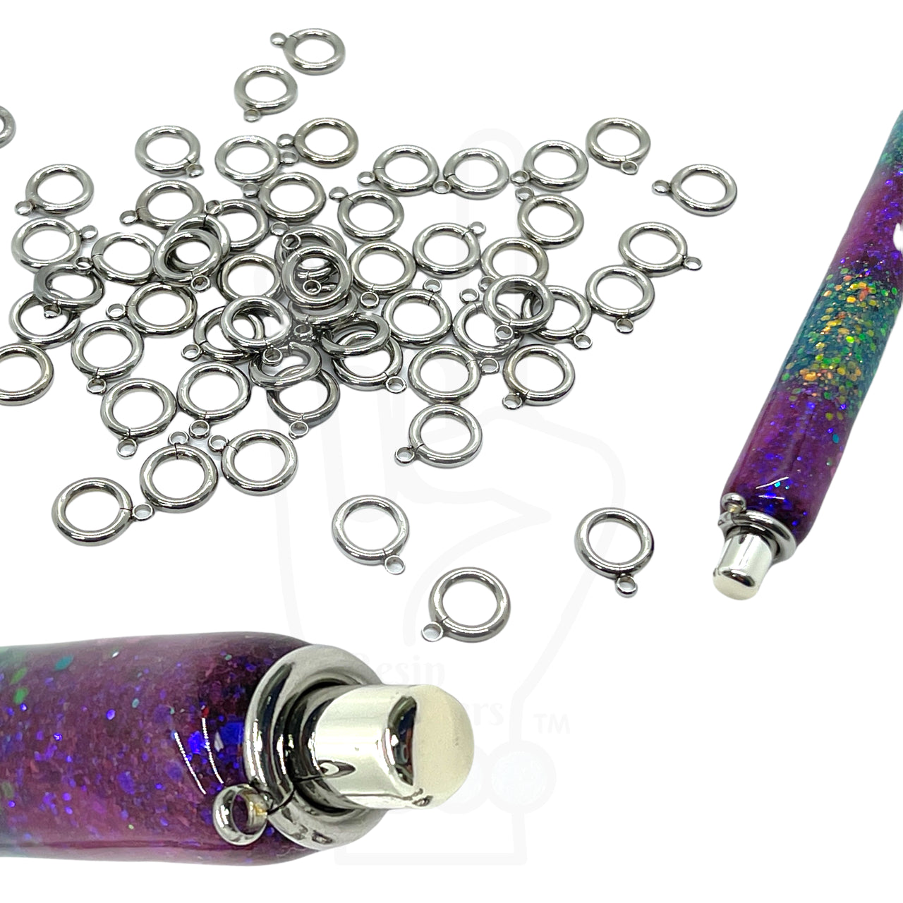 Resin Rockers 10 Pack of Keychain Rings with Jump Rings Included