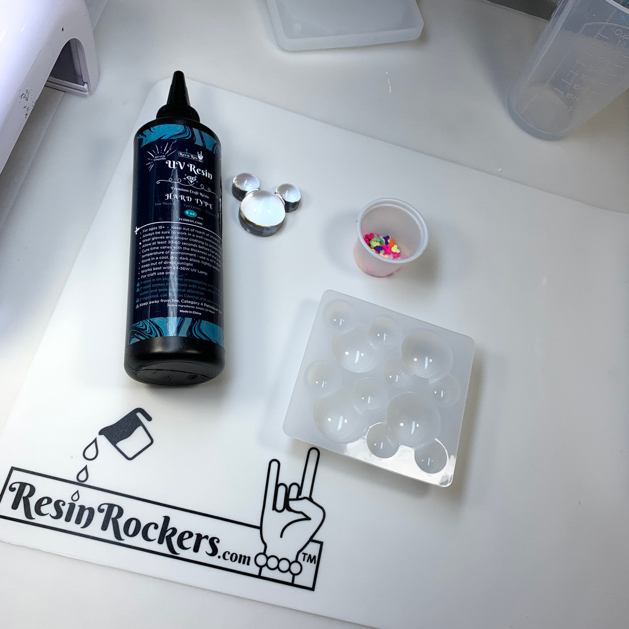 Resin Rockers Official White Workspace Mat