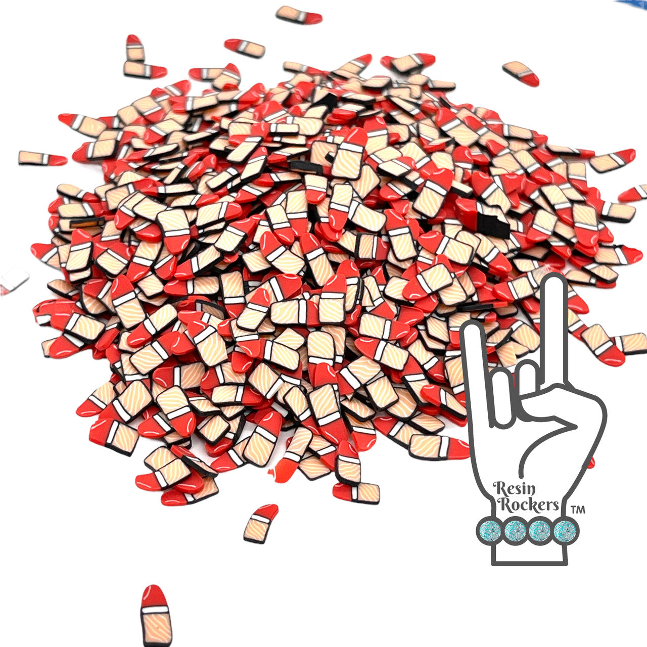 Red Lipstick Polymer Clay Pieces for Epoxy and UV Resin Art