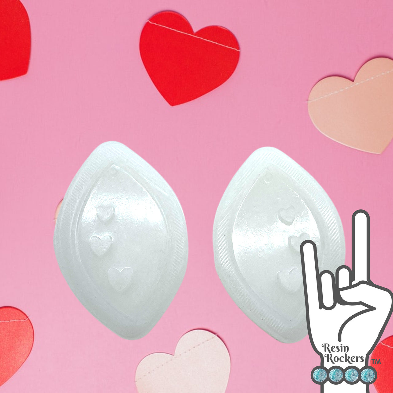 UV Safe Trailing Hearts Small Earring Mold for UV and Epoxy Resin Art
