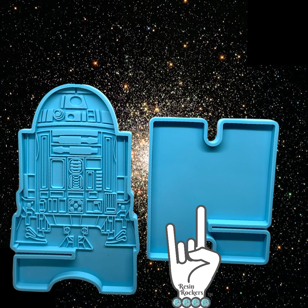 R2D2 Inspired Phone Stand Handsfree Holder Silicone Mold for Epoxy Resin Art