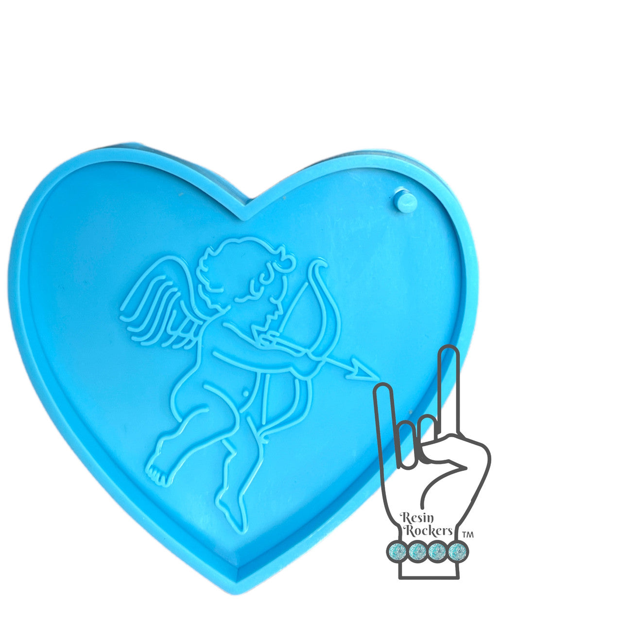 Cupid Heart Keychain Silicone Mold for Epoxy Resin Art