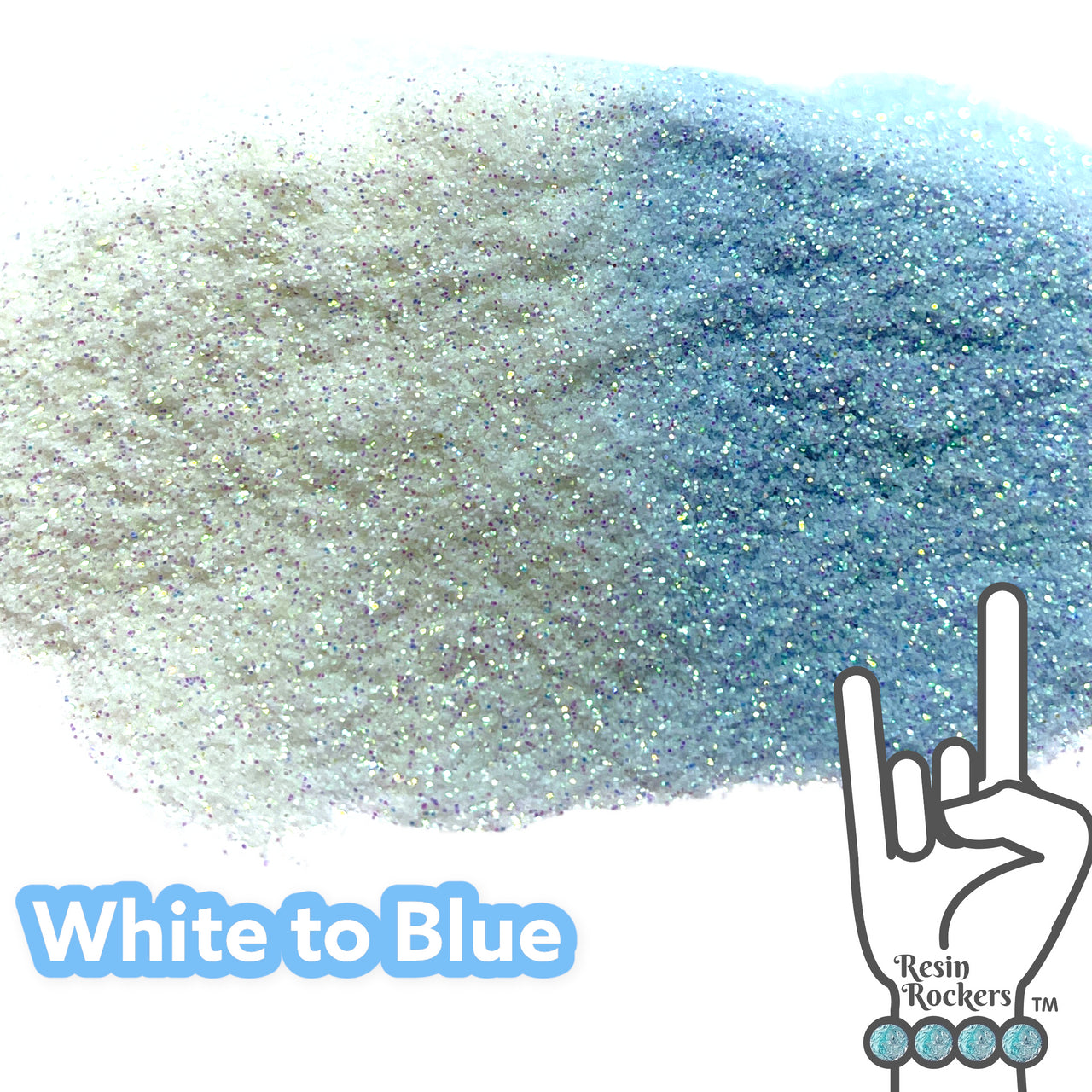 UV Reactive White to Blue Pixie for Poxy Color Changing Micro Fine Glitter