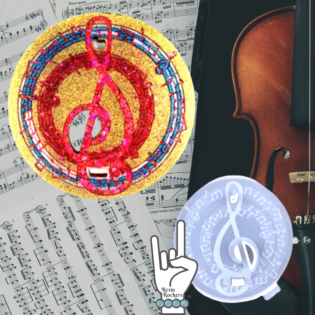 Music Note Vinyl Record Coaster Mold for Epoxy Resin Art