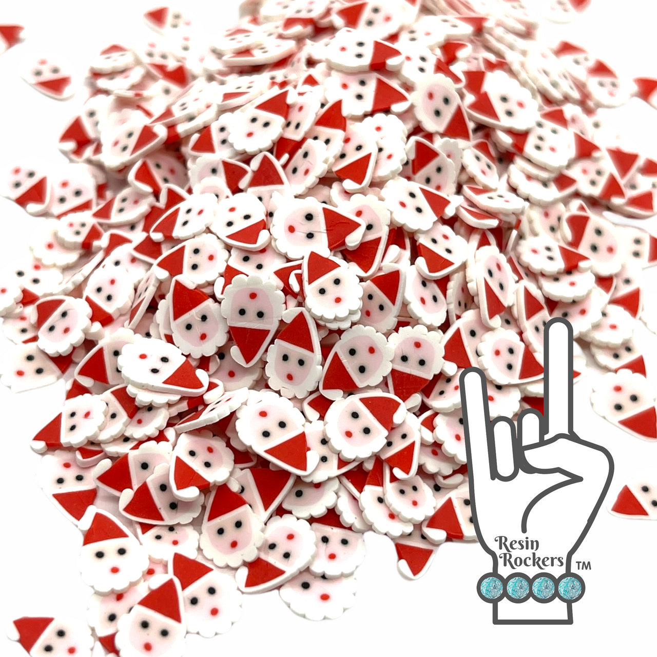 Santa Faces Polymer Clay Pieces for Epoxy and UV Resin Art