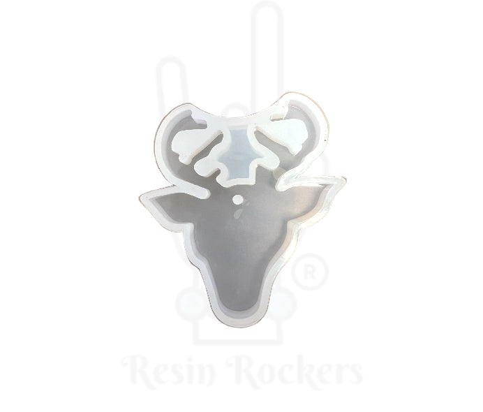 Reindeer Holiday Keychain or Ornament Silicone Mold for Epoxy Resin Art