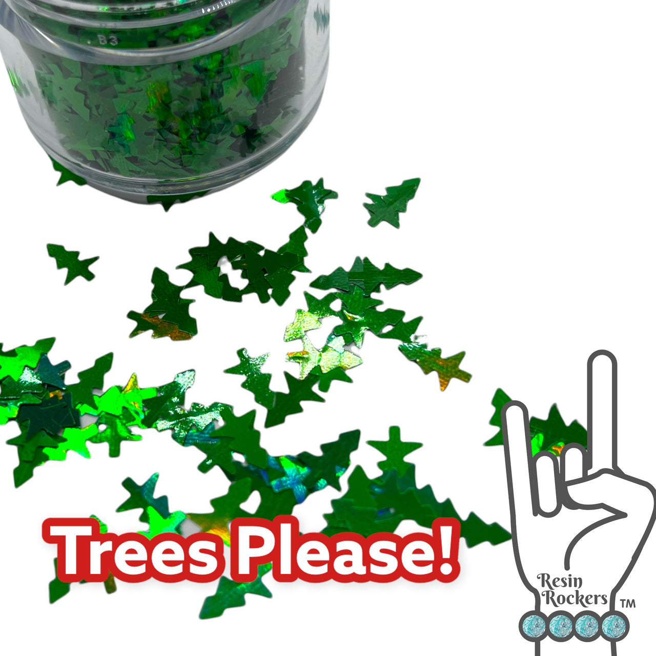 Trees Please Holiday Holographic Glitter Shapes