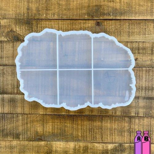 6 Section Oval Geode Coaster Transparent Silicone Mold for Epoxy Resin Art DIY Craft