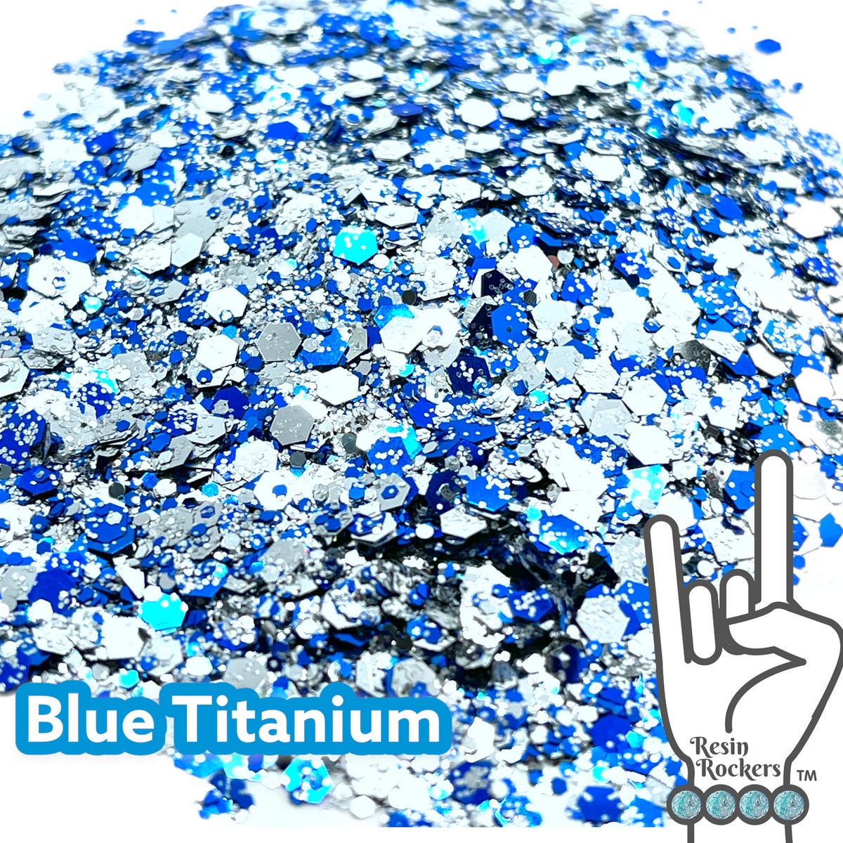 Blue Titanium Pixie for Poxy Metal Chunky Glitter Mix