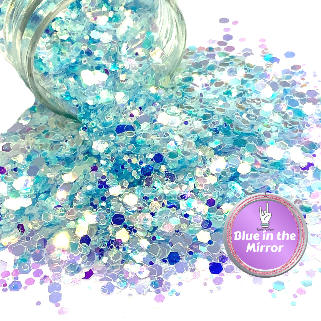 Blue in the Mirror Premium Pixie for Poxy Chunky Glitter Mix