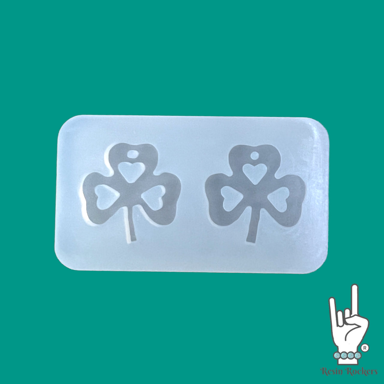 UV Safe Shamrock With Hearts Dangle Earring Mold for UV or Epoxy Resin Art