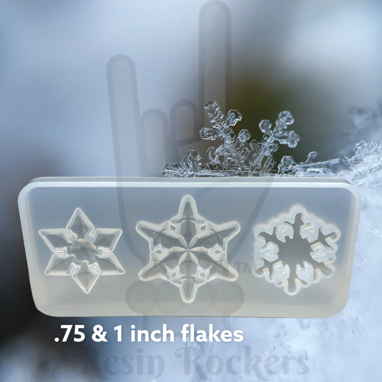 Mini Snowflake Trio Winter Holiday Ornament Silicone Mold for UV and Epoxy Resin Art